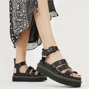 Dr. Martens Blaire Patent Leather Strap Platform Sandals
